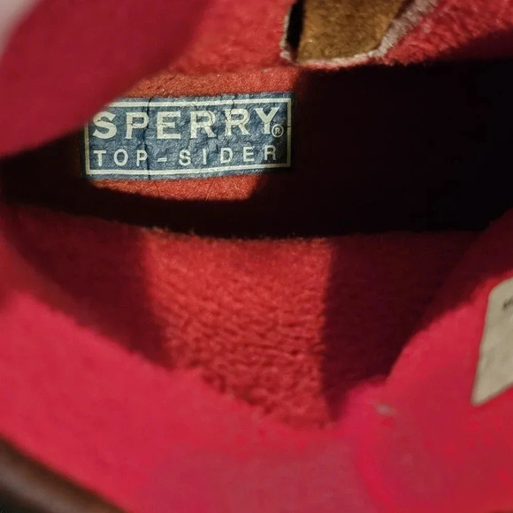Sperry Top-Sider Saltwater Rain Boots Leather Red Rubber Wmns Sz 8 - Picture 10 of 14